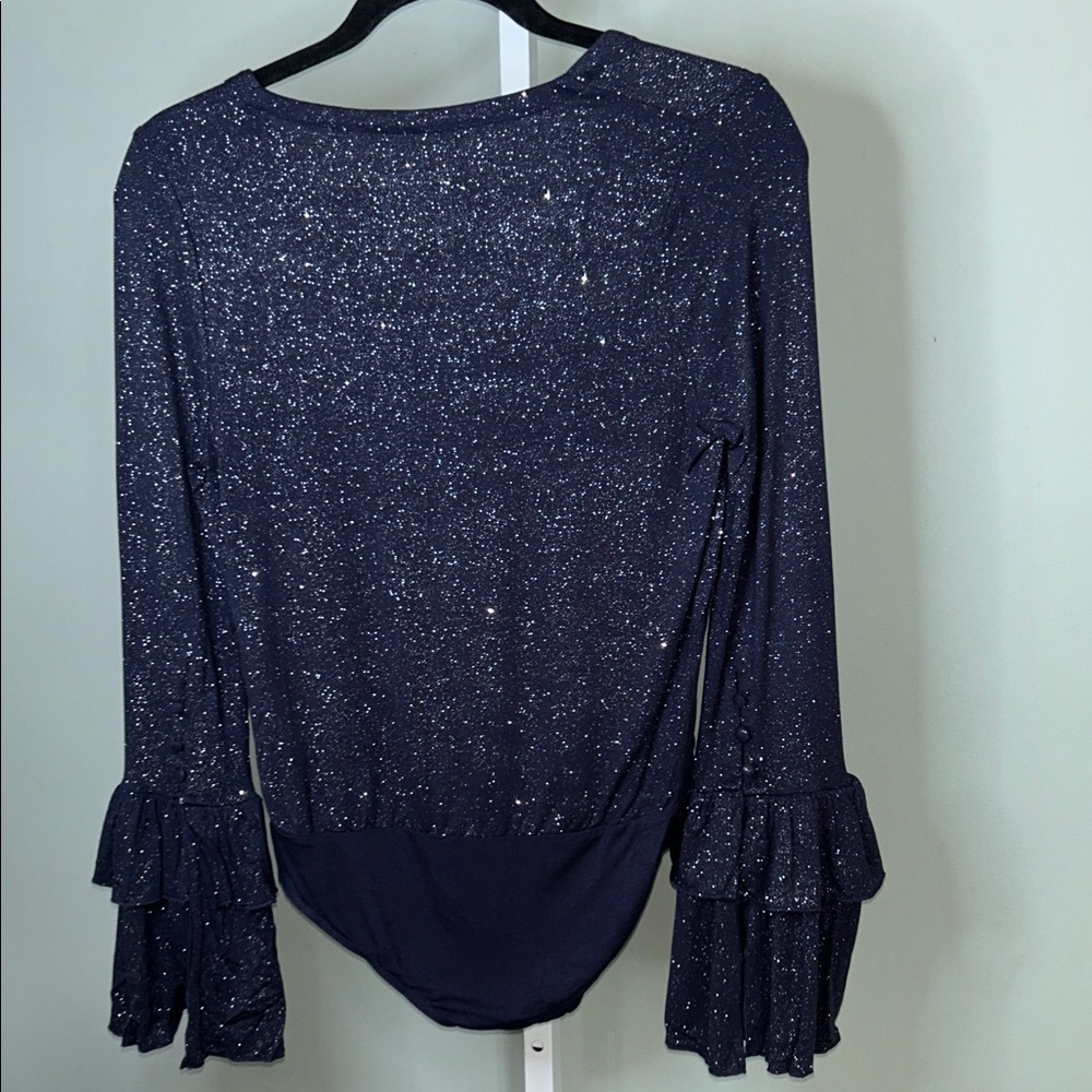 Chaser Women's Sparkling Navy Bodysuit Top Size Small - Picture 10 of 11